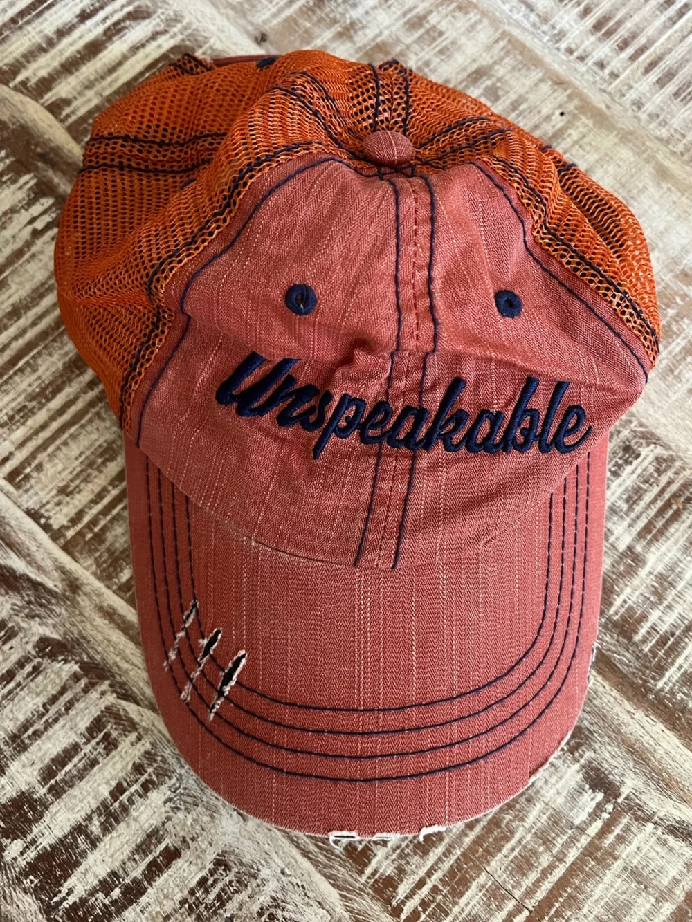 Kids Orange 'Unspeakable' Embroidered Baseball Cap